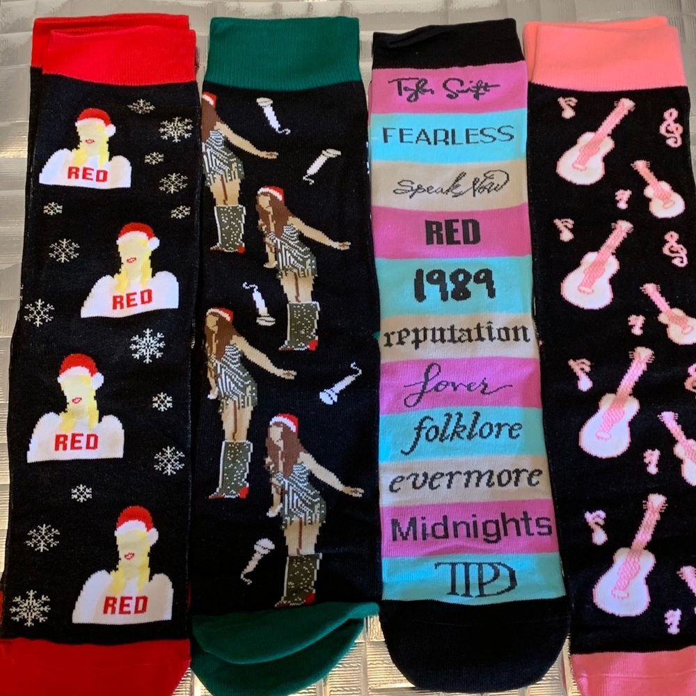 Taylor Swift Socks Bundle NEW IN PACK Eras Christmas Guitars Eras Tour RARE
